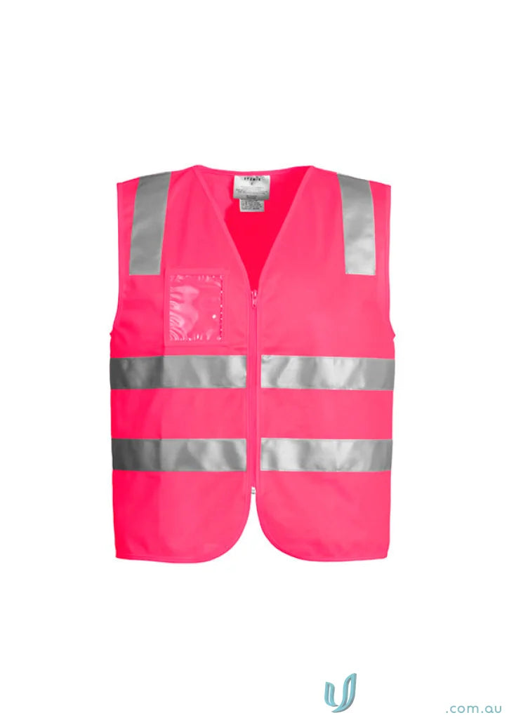 Pink Syzmic HiVis Full Zip Vest with reflective tape for safety and visibility