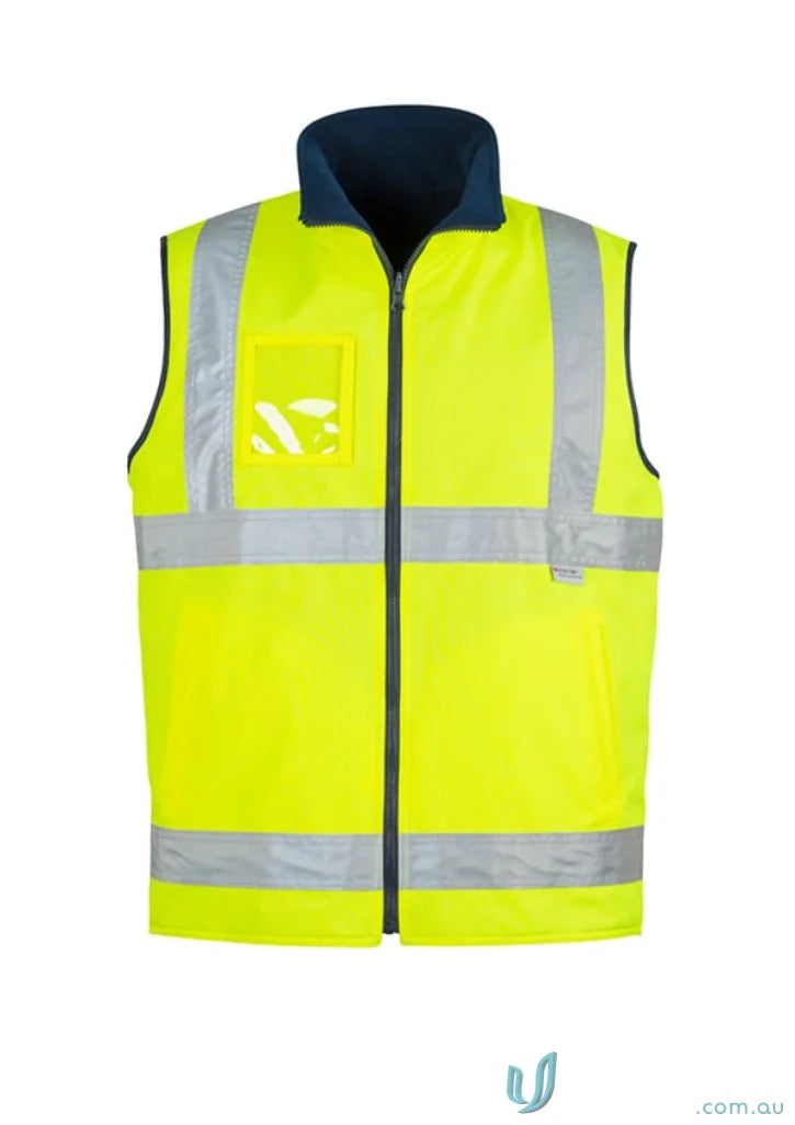 Yellow safety vest with reflective stripes, syzmic zv358 lightweight waterproof vest, stay dry