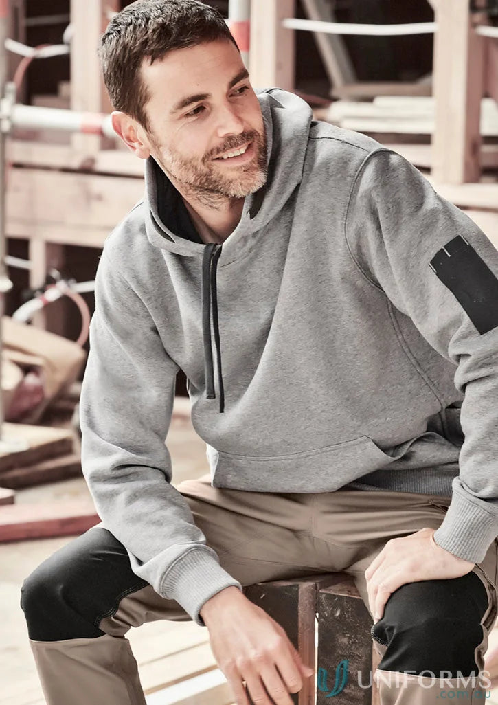 Gray Syzmik Multi-Pocket Hoodie with reinforced stress points and soft fleece lining