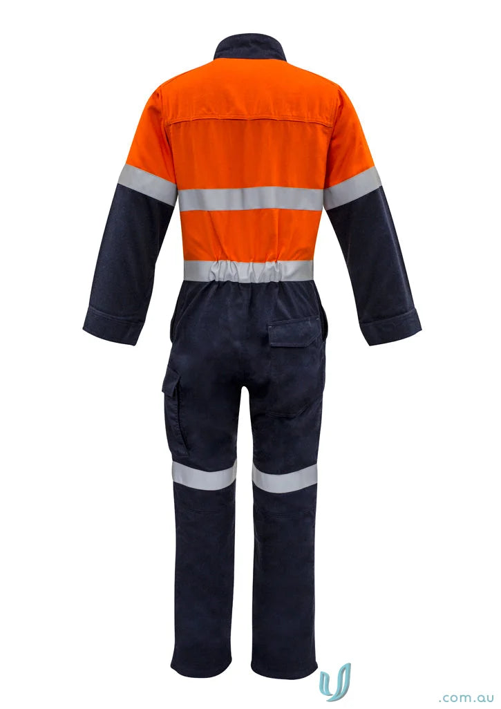 Syzmics men’s orange hoop taped ZC525 work jumpsuit for all-day comfort
