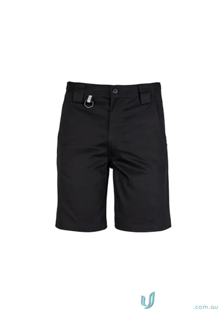 Black casual shorts from Syzmik Men’s Plain Utility Shorts collection perfect for everyday wear