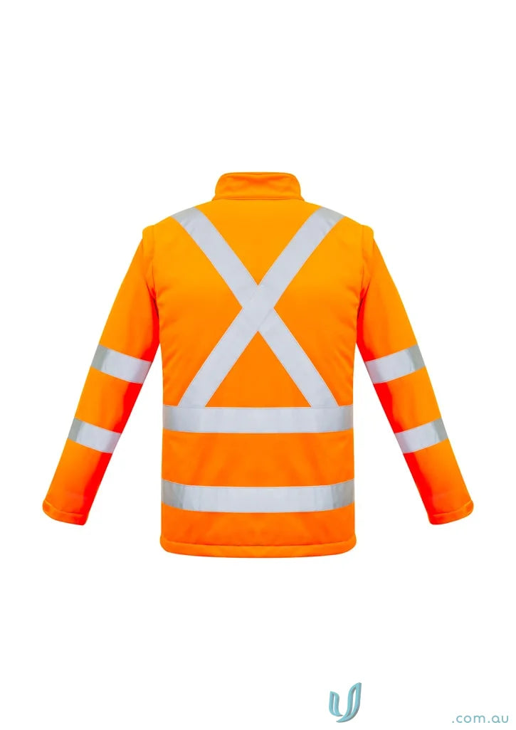 Orange reflective safety jacket from Syzmic RAIL BioMotion softshell jacket zj680 for work environments