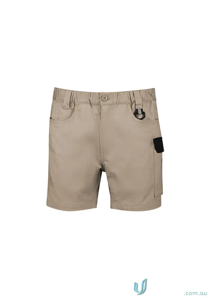 Khaki cargo shorts from Syzmic Rugged Cooling Stretch Shorts collection perfect for work or casual wear