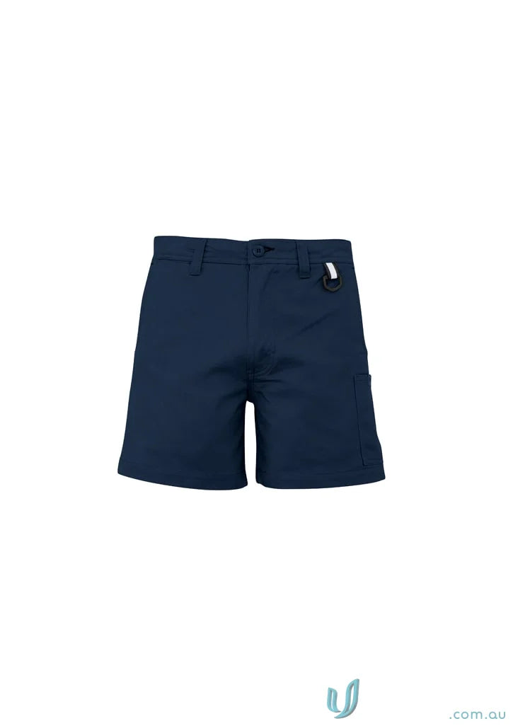 Navy blue men’s rugged cooling ZS507 shorts made with square weave cotton
