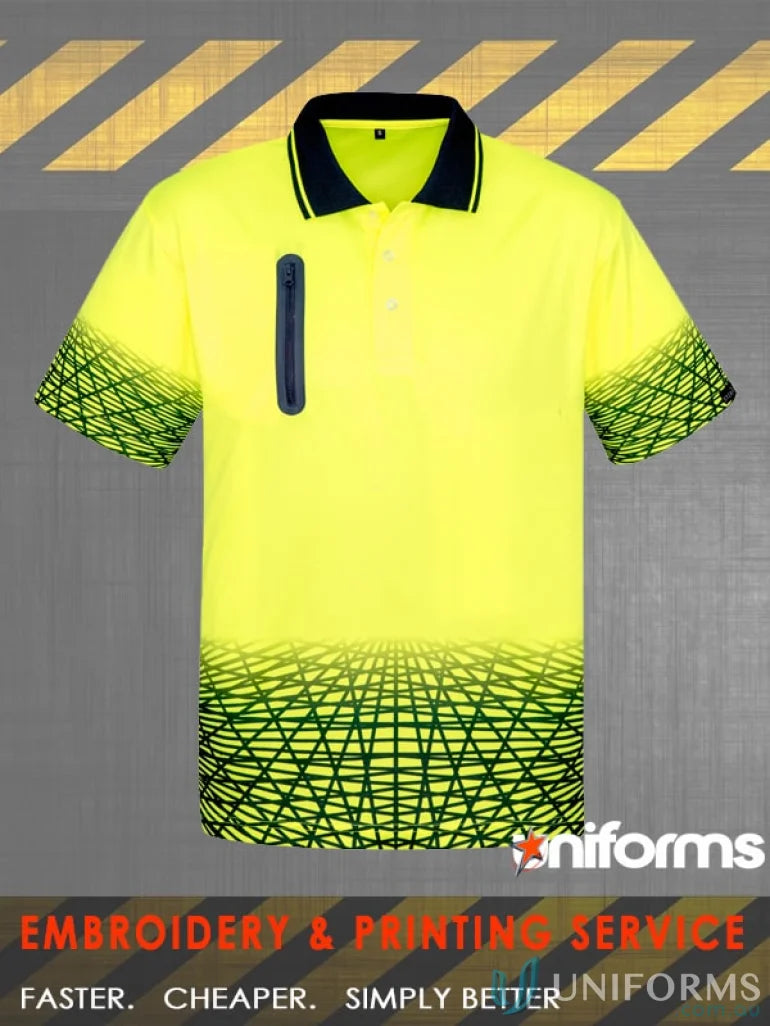 High-visibility short sleeve polo shirt from Syzmik Men’s Syzmik Men’s Sleeve Polo ZH300 for safety