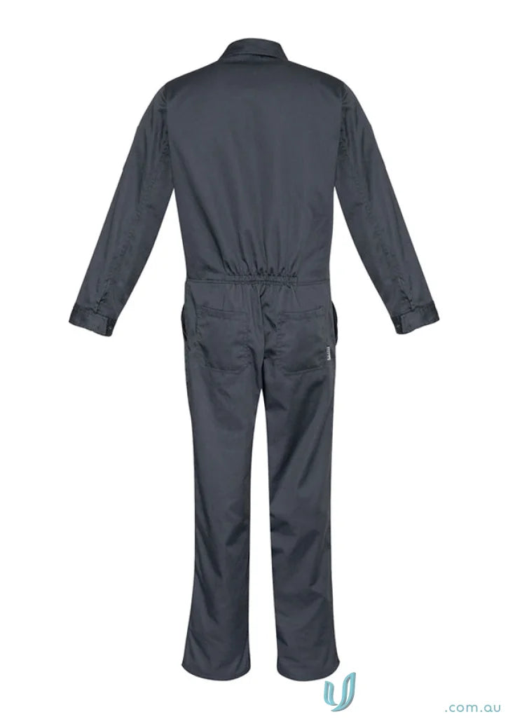Gray work jumpsuit from Syzmic Service Overall with hip pockets and pen partition