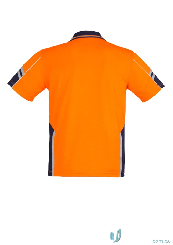 Orange and navy Syzmic Squad Safety SS Polo with short sleeves, sleeve polo zh237 ensures style