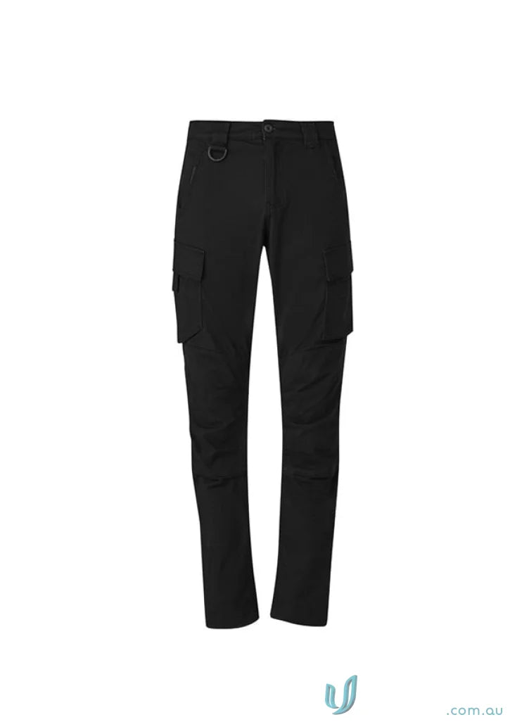 Black Syzmic Streetworx men’s curved cargo pants for street style comfort