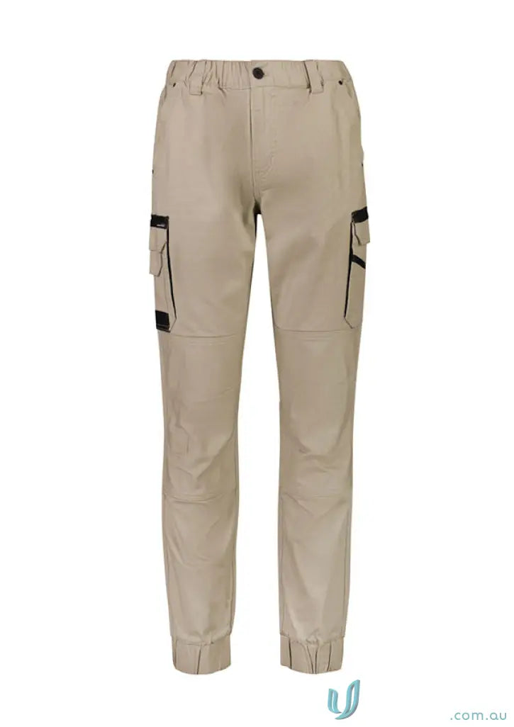 Beige cargo pants from Syzmic Streetworx Heritage Cuffed Pant with triple-stitched crotch panel