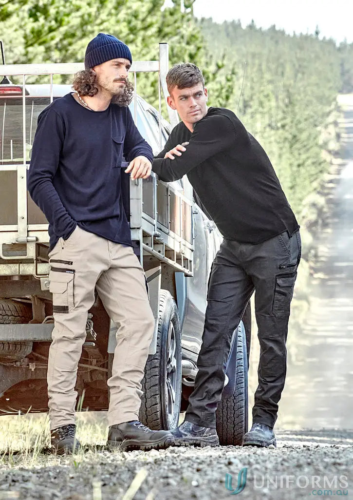 Two men in streetworx heritage pants and workwear, showcasing the heritage pant zp820