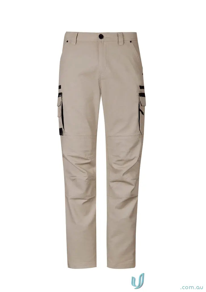 Beige cargo pants with black accents from Syzmic Streetworx Heritage Pant ZP820 for functional style