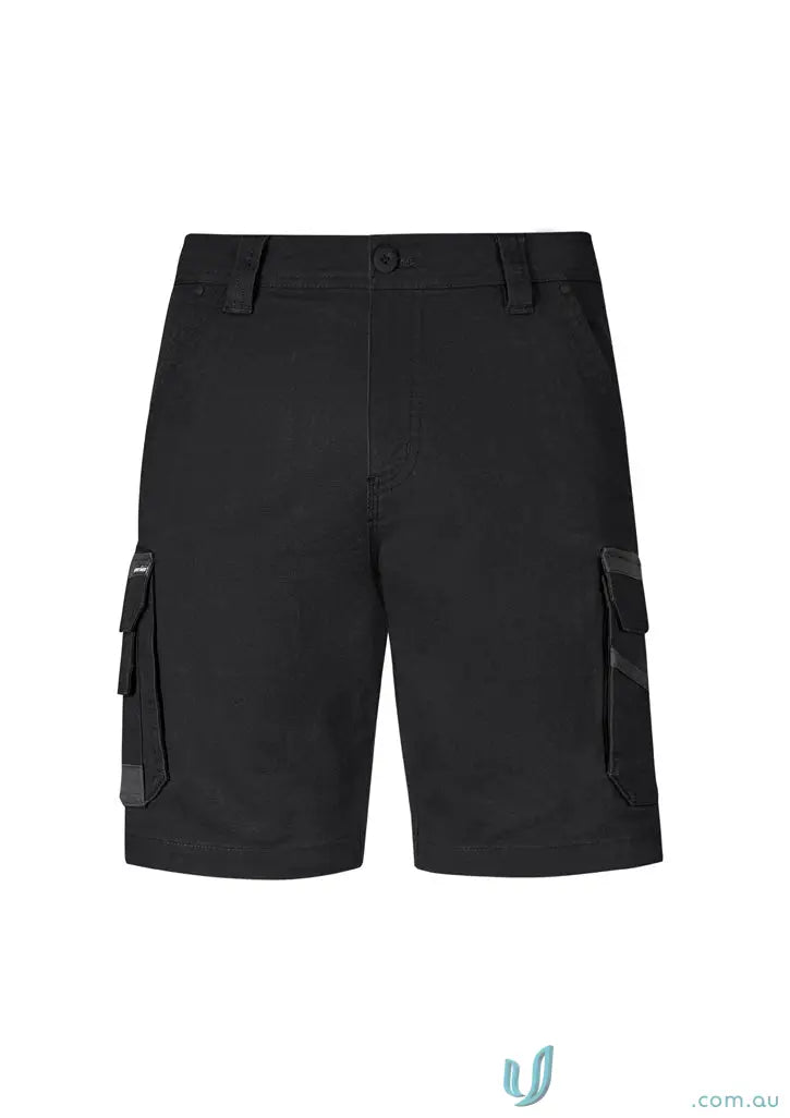 Black men’s streetworx Heritage Short with cargo pockets and mobile phone pocket