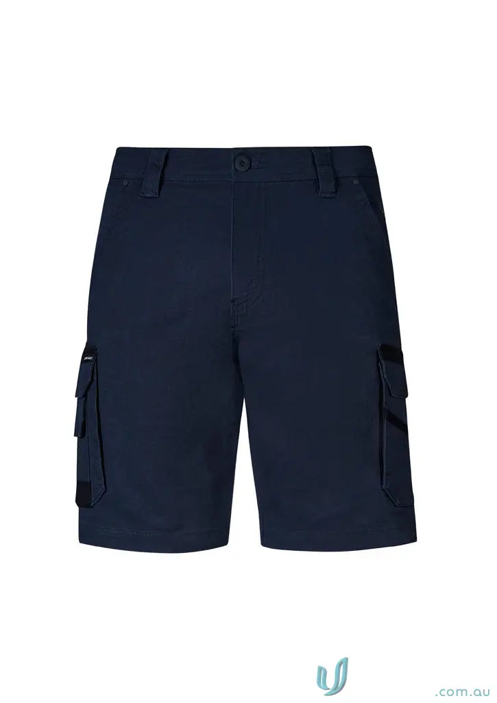 Dark blue Syzmic Streetworx Heritage Short with multiple pockets and a mobile phone pocket