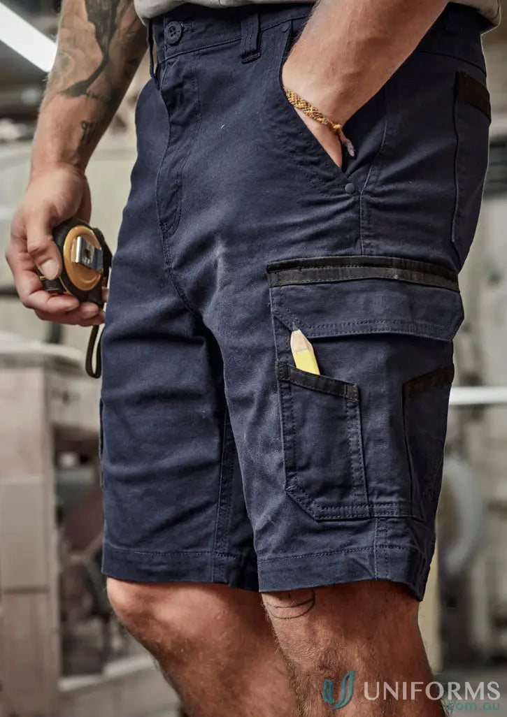 Men’s navy blue streetworx heritage cargo shorts with mobile phone pocket