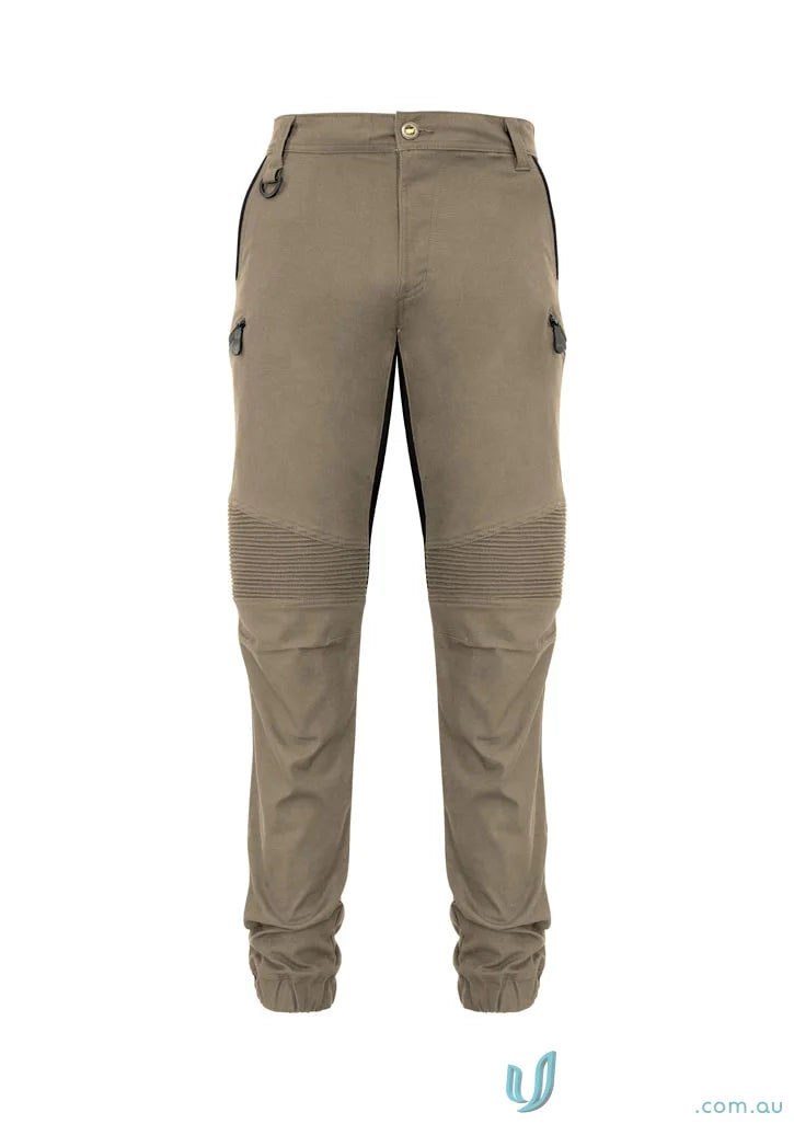 Syzmic Men’s Streetworx Stretch Pant with Khaki Cargo Style and Ripped Knee Detail