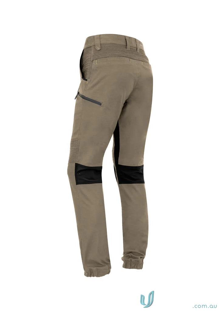 Syzmic Men’s Streetworx Stretch Pant with khaki work style and black knee pads