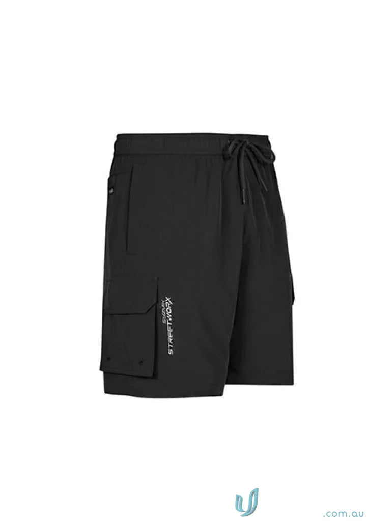 Black cargo shorts from Syzmik Men’s Streetworx Stretch Work Boardshorts for street style