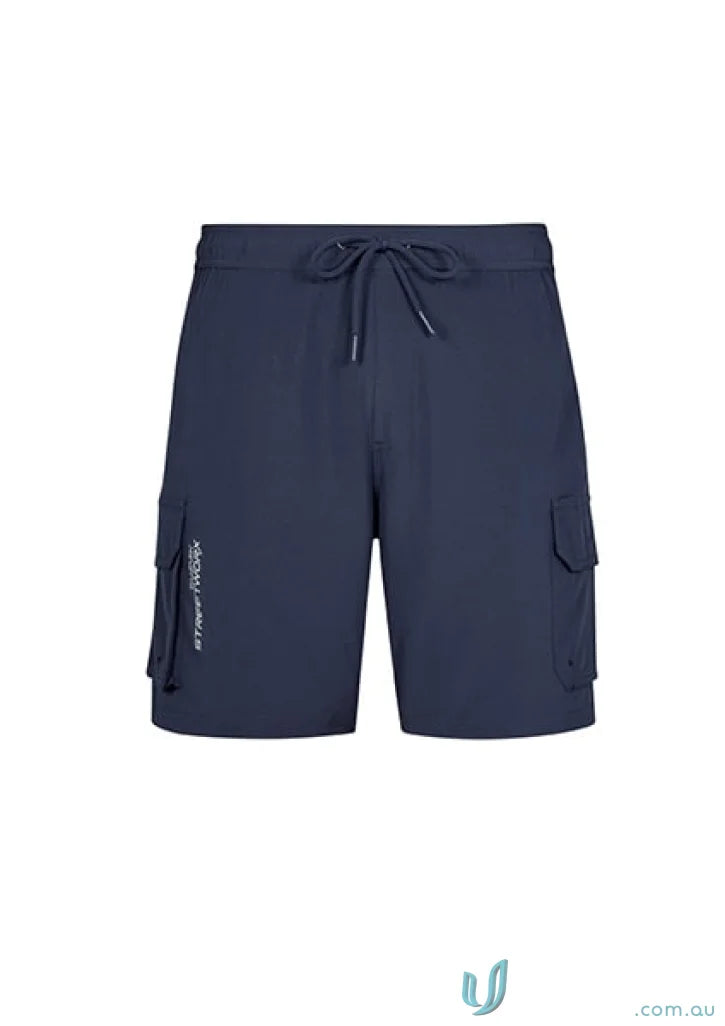 Navy blue Syzmik Men’s Streetworx board shorts for a casual streetwear look