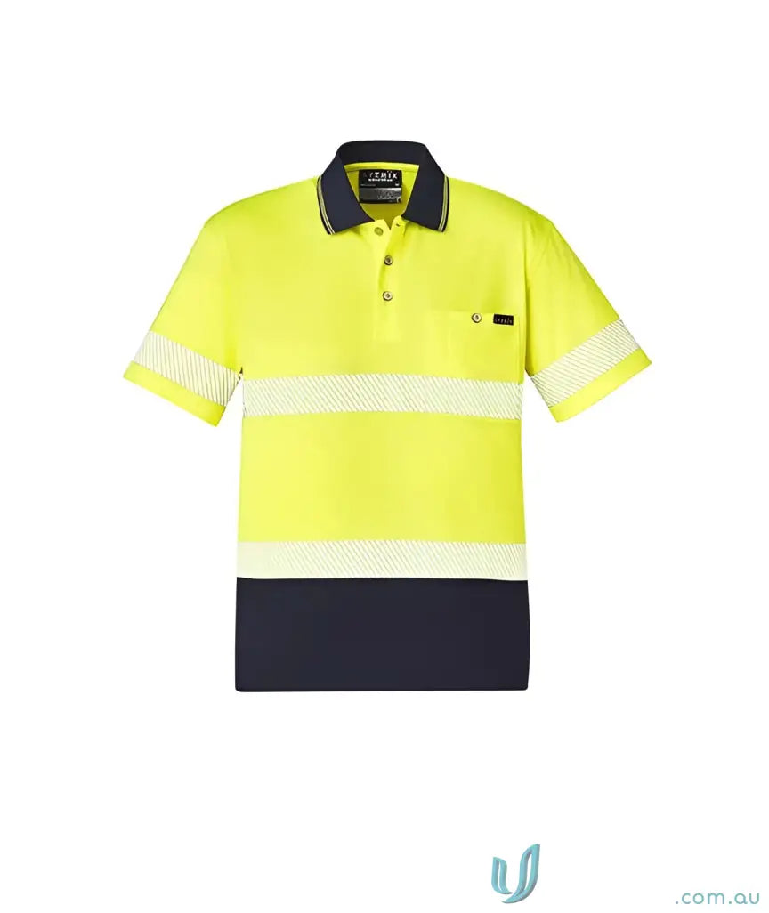 High-visibility short sleeve polo shirt with vis segmented tape for the Syzmic Zh535 polo
