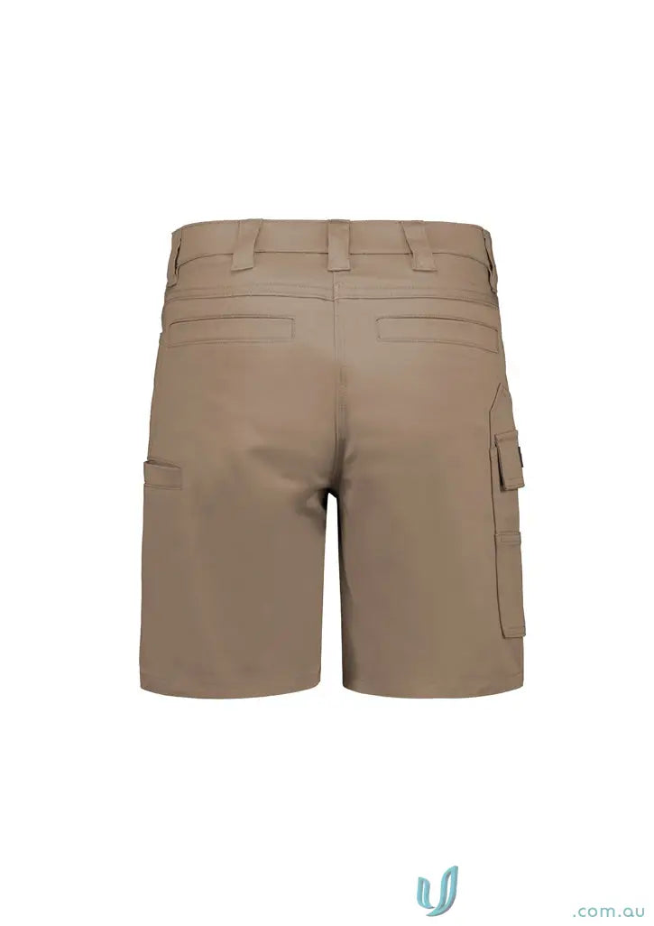 Khaki cargo shorts from Syzmic Womens Essential Stretch Cargo with sun protection for women