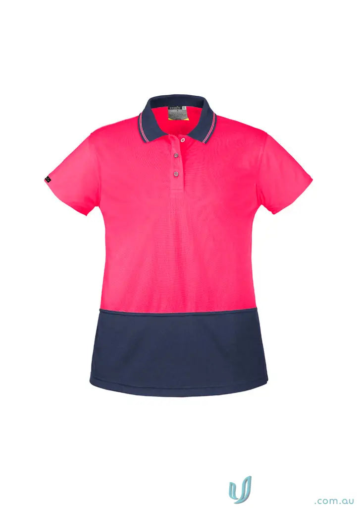 Shop Vis Basic Syzmik Women’s Fit lightweight short sleeve Two-tone Polo Shirt for women