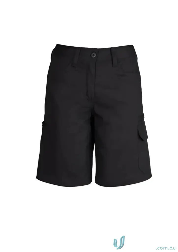 Black cargo shorts from Syzmik Women’s Plain Utility Short ZWL011 for unbeatable comfort