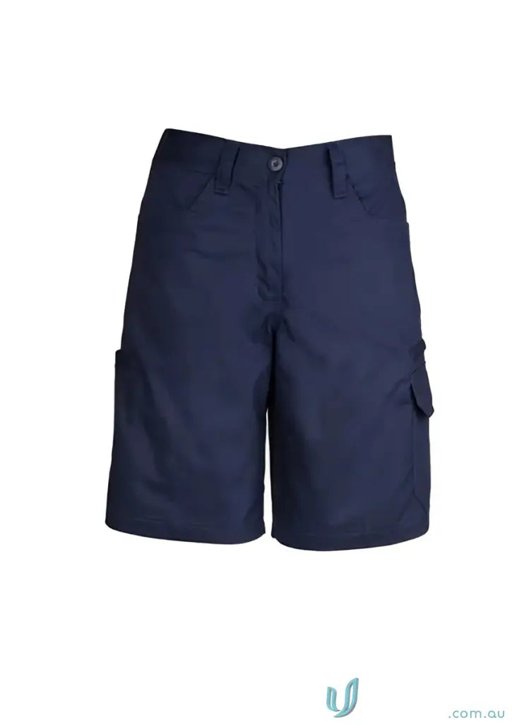 Navy blue syzmik women’s plain utility short ZWL011 for unbeatable comfort and style