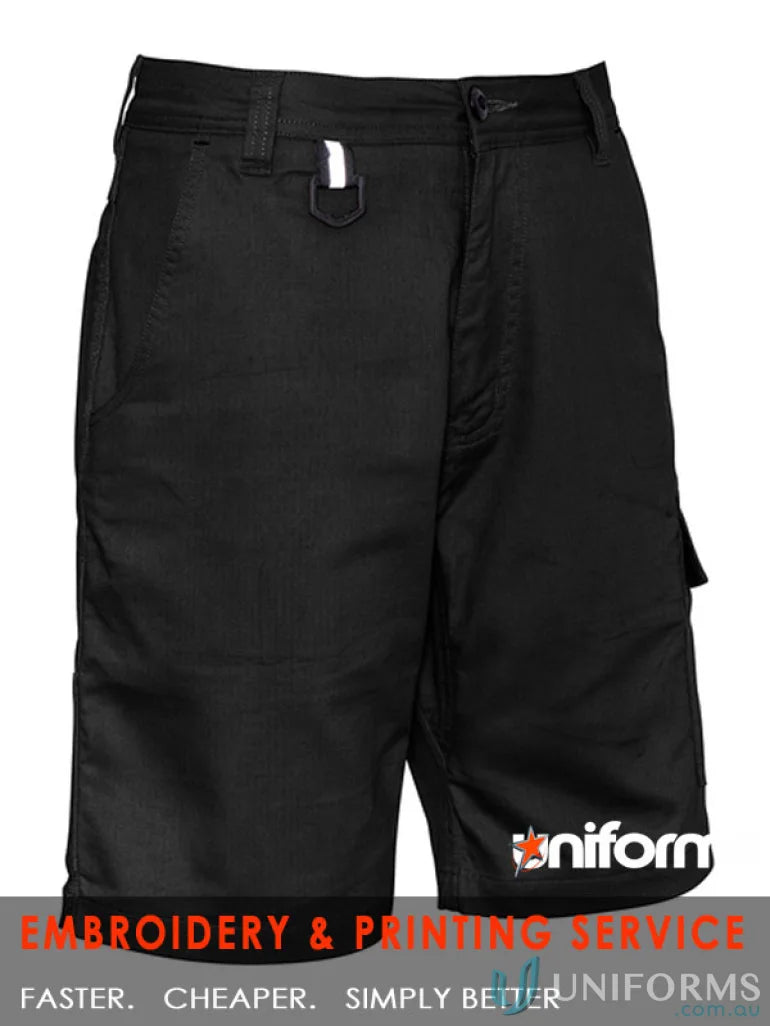Black cargo shorts from Syzmik Women’s Rugged Cooling Vented Shorts product shot