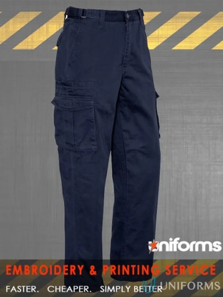 Navy blue Syzmik Men’s Cargo Pants with reinforced stress points cargo pants ZP501