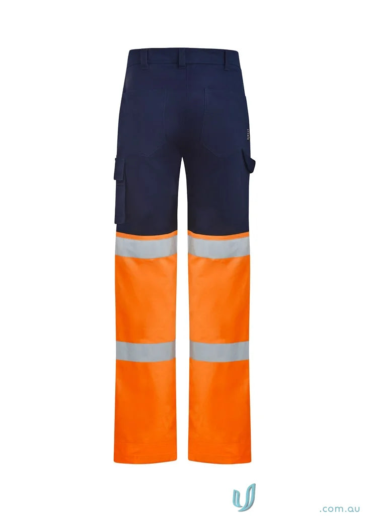 Navy and orange Syzmik Men’s Bio Taped Pant ZP980 stay visible in work settings