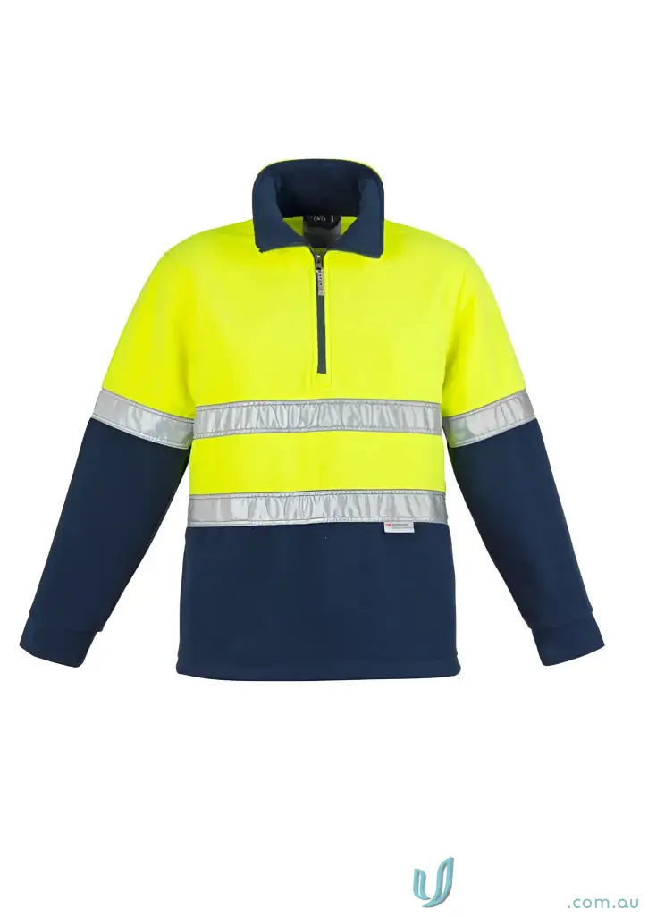 High-visibility night fleece jumper with reflective stripes from Syzmik Day/Night Hooped line