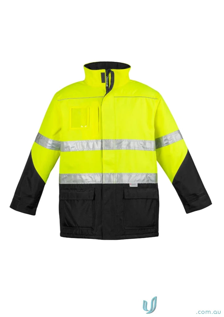 High-visibility vis storm jacket with chest pocket and quilt lined Syzmik Day/Night Quilt