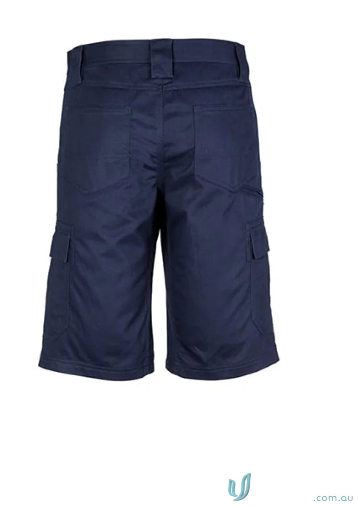 Navy blue Syzmik Men’s Midweight Drill Cargo Short ZW012 for rugged style