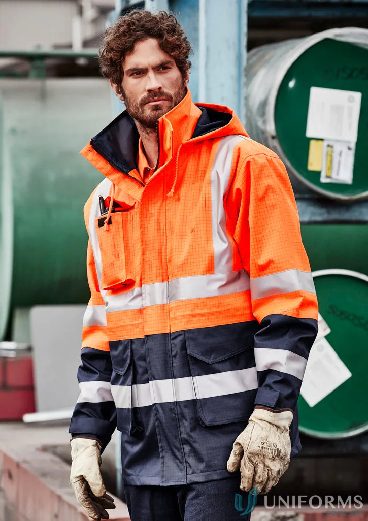 Hi visibility work jacket from Syzmik Fire Armour ZJ900 waterproof jacket line