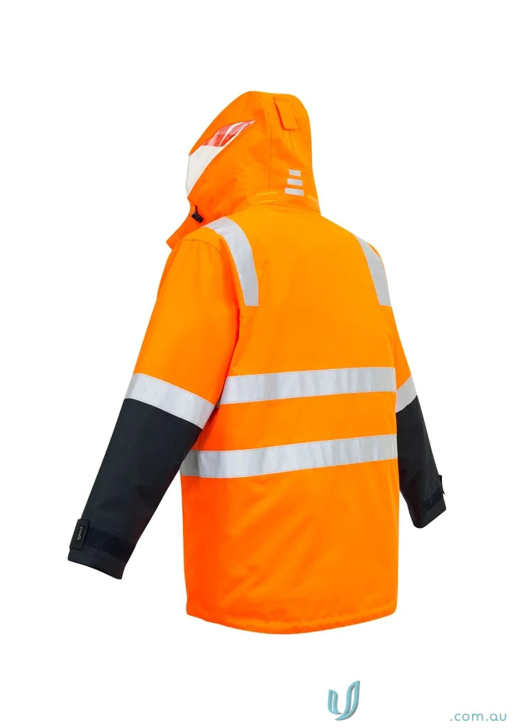 Orange and black Syzmik Men’s Waterproof Jacket ZJ532, bragging waterproof jacket zj532 design