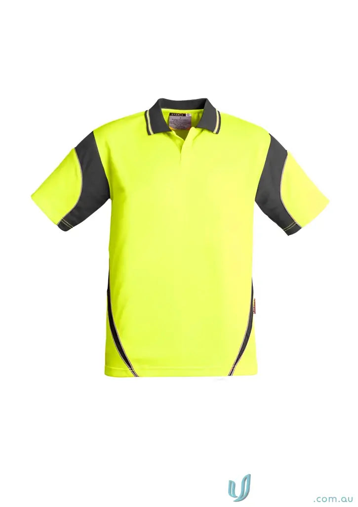 Syzmic Men’s HiVis Aztec Short Sleeve Polo shirt for visibility and style