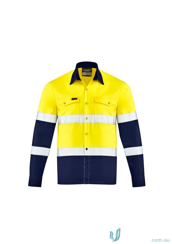 Syzmik Men’s Lightweight BIO Motion L/S Shirt with motion arm taping and hi-vis design