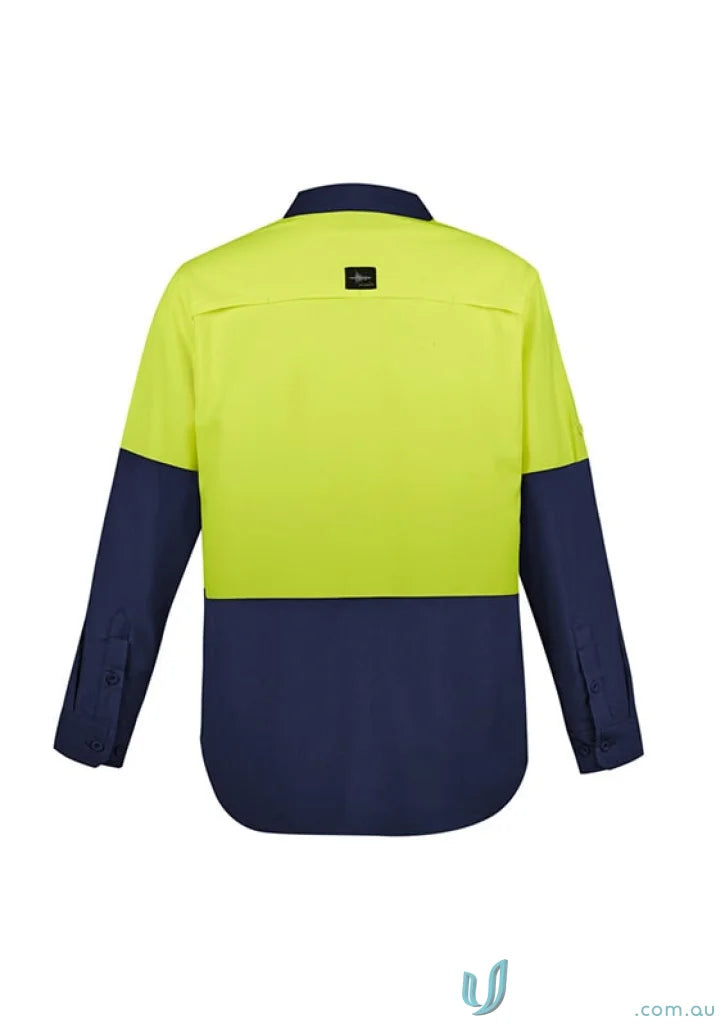 Syzmik HIVIS Outdoor LS Shirt with two-tone design, ripstop fabric, sun protection
