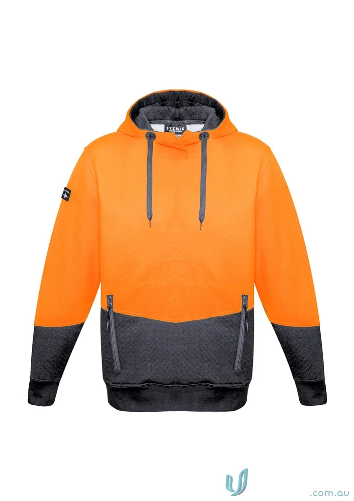 Orange and gray textured jacquard hoodie from Syzmik unisex jacquard hoodie ZT477