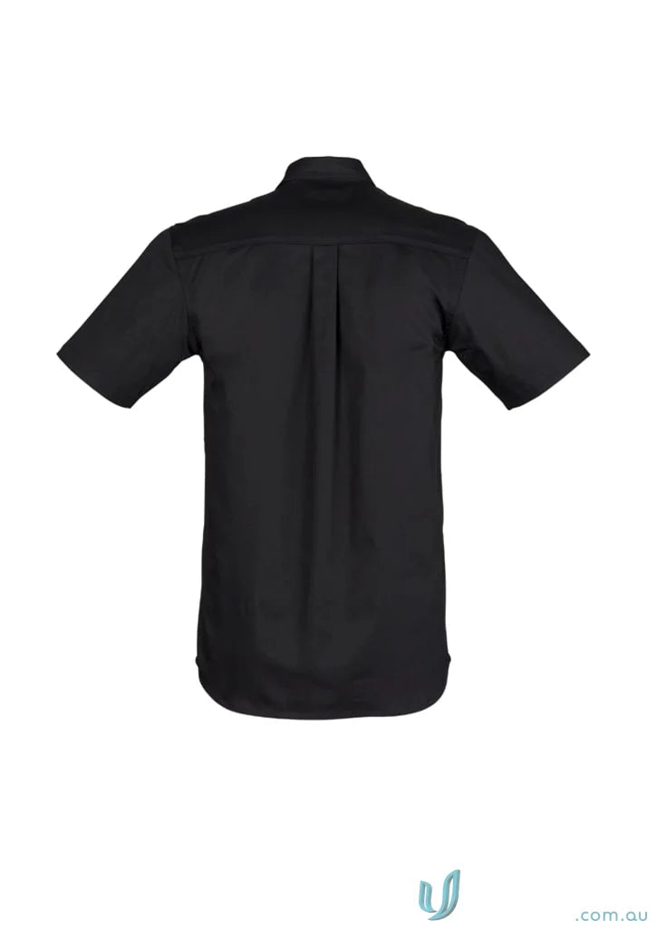 Syzmik men’s lightweight tradie short sleeve shirt zw120 in black perfect for work