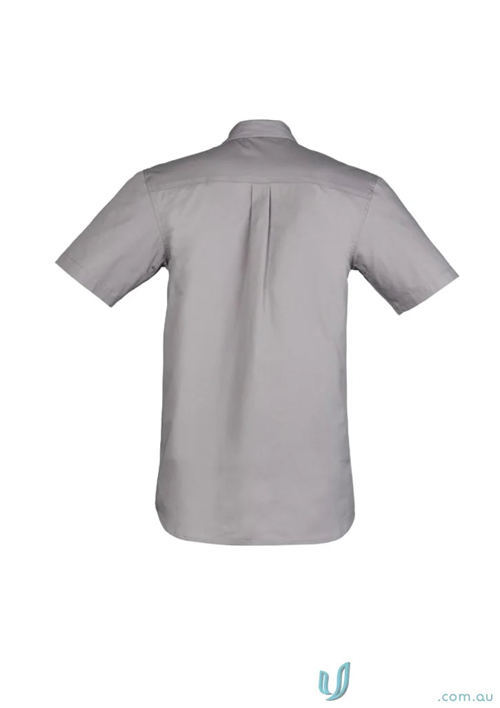 Gray syzmik men’s lightweight tradie short sleeve shirt zw120 for work and casual wear