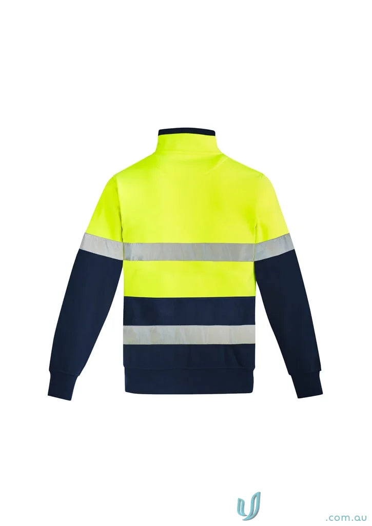 Syzmik men’s high-visibility orange flame zip brushed fleece jacket