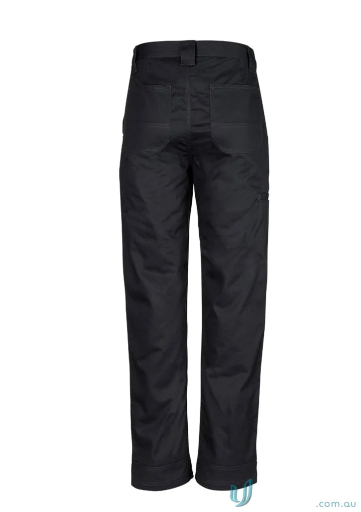 Syzmik men’s plain utility pants zw002 with black straight-leg and wide belt loops