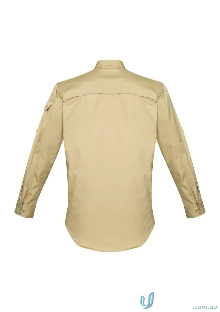 Khaki Syzmik men’s rugged cooling long sleeve shirt for men’s cooling long shirt style