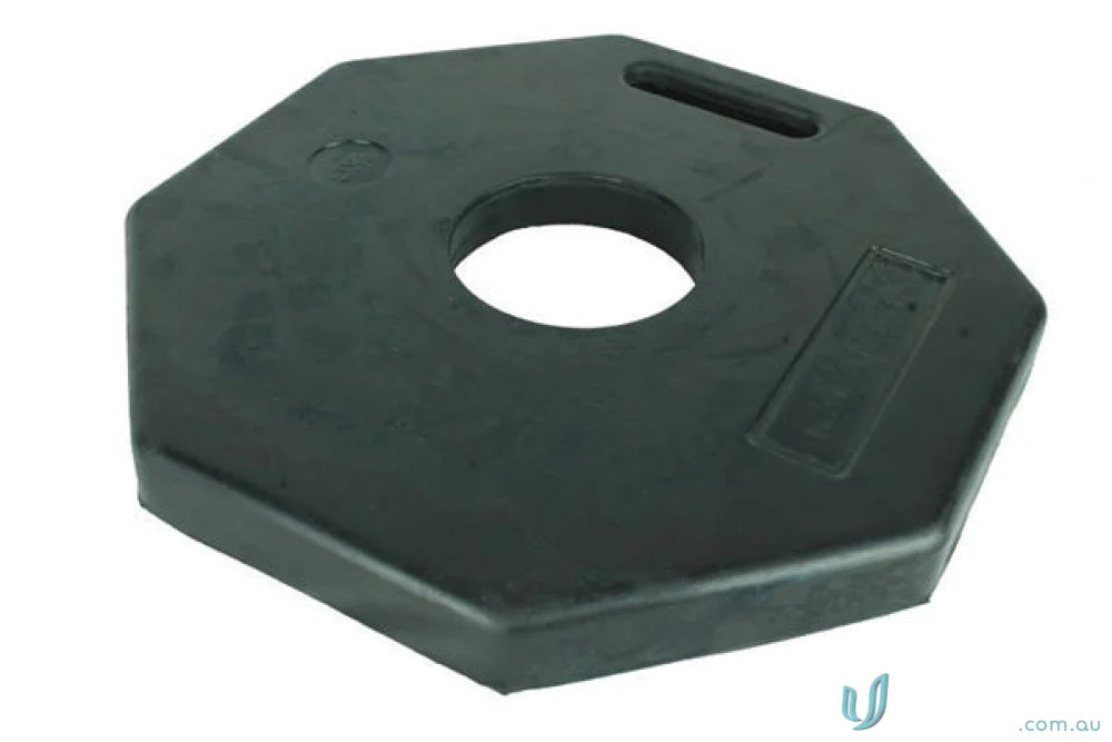 Black hexagonal weight plate for T Top Bollard 6 Kg Base, perfect for workwear
