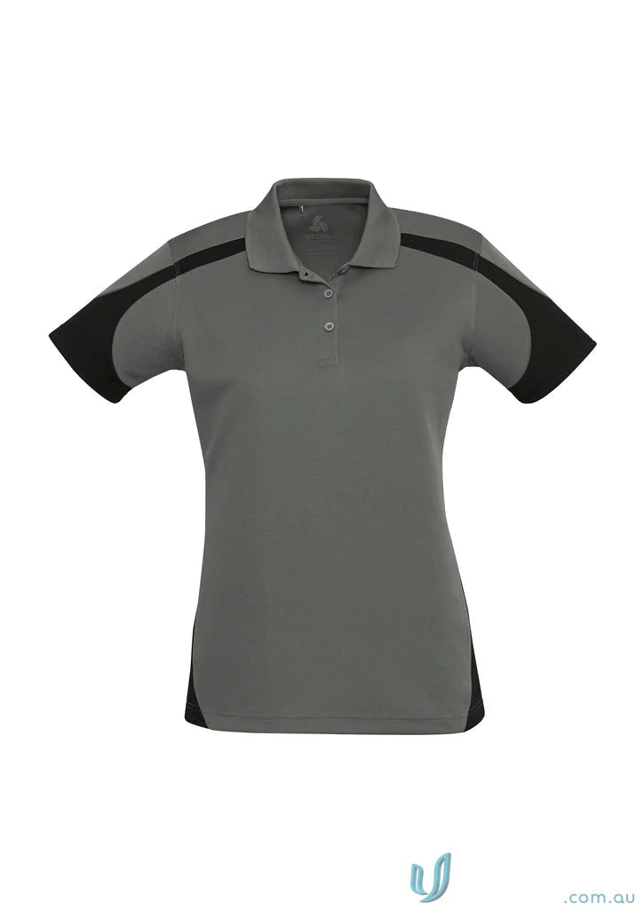 Gray and black short-sleeved Talon Polo from Biz Cool™ Collection Talon