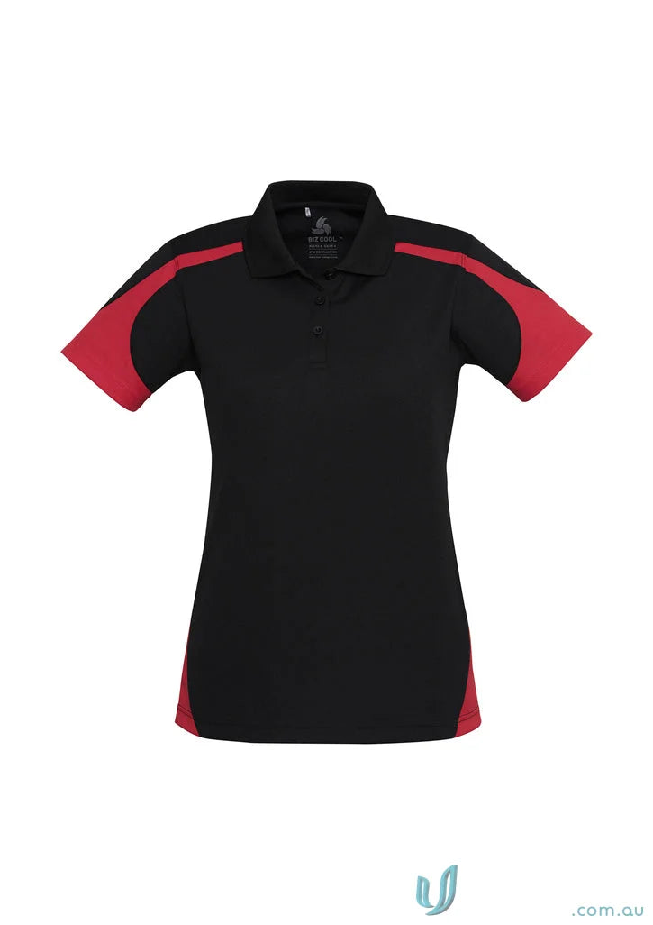 Black and red women’s Talon Polo from Biz Cool Collection Talon, stylish polo shirt