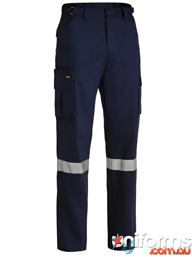 Navy blue Taped 8 Pocket Cargo Pants with reflective stripes and secure storage options