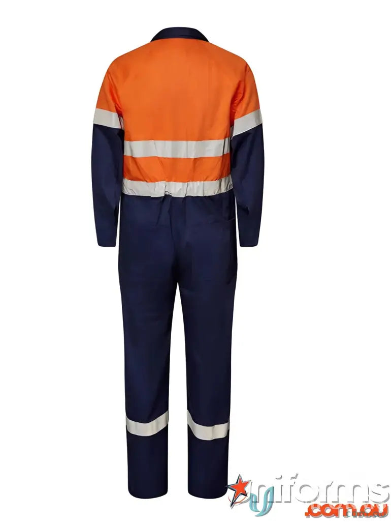 Orange and blue reflective work jumpsuit with chest pocket from Taped Light Weight HiVis Coveralls workwear