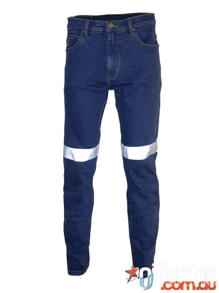Blue Taped Slimflex Denim Jeans with Supaflex Reflective Stripes for modern slim fit style